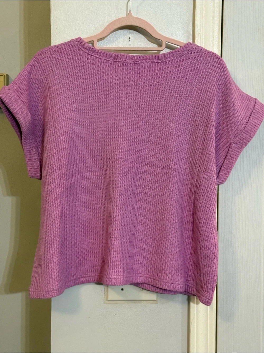 NEW Zenana Womens Two-Piece Dusty Rose Ribbed Pant Set Sz L